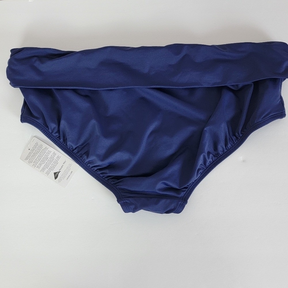 Lands' End Womens Plus Size 1X (16W-18W) Fold-Over Waistband Bikini Swim Bottoms - Picture 3 of 10